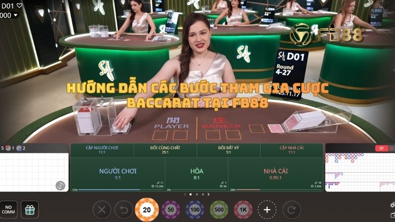 Hướng dẫn các bước tham gia cược baccarat tại fb88