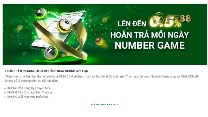Hoàn Trả Mỗi Ngày Xổ Số FB88 Up To 0.5%