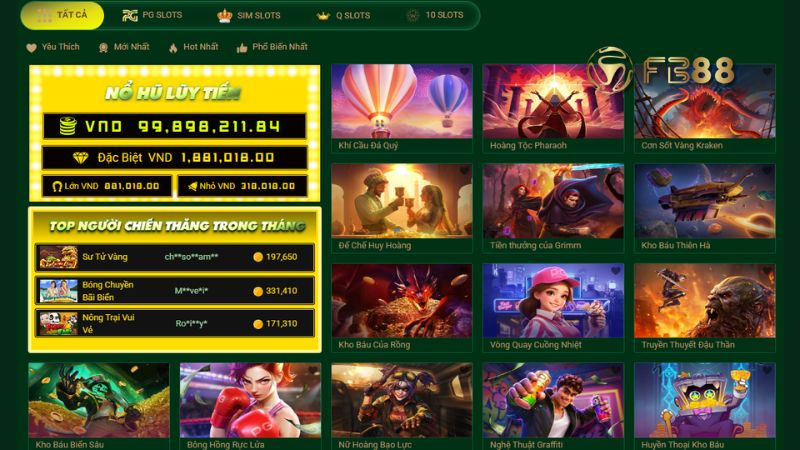 Hàng trăm game Nổ Hũ cực kỳ hấp dẫn tại nhà cái FB88