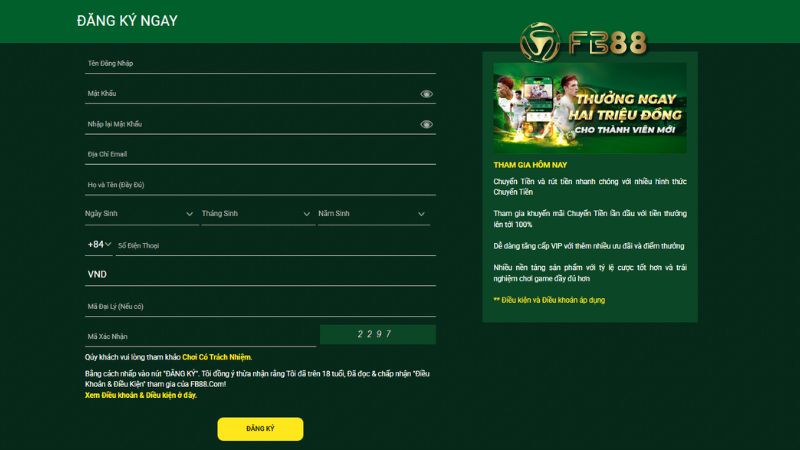 Đăng ký tài khoản nhà cái FB88